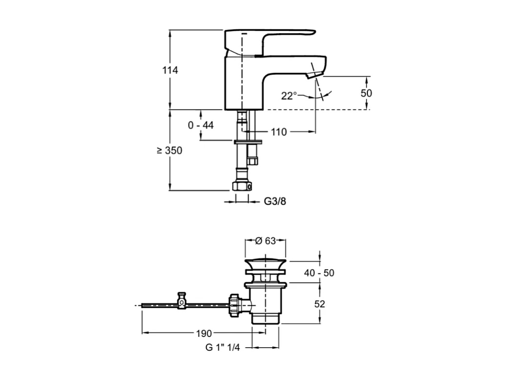 Mitigeur lavabo JACOB DELAFON July