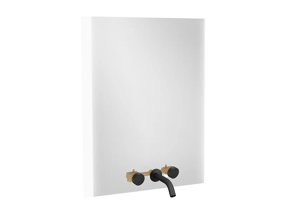Miroir 3 trous 60 cm + mitigeur lavabo encastré 3 trous JACOB DELAFON Grands Boulevards noir mat