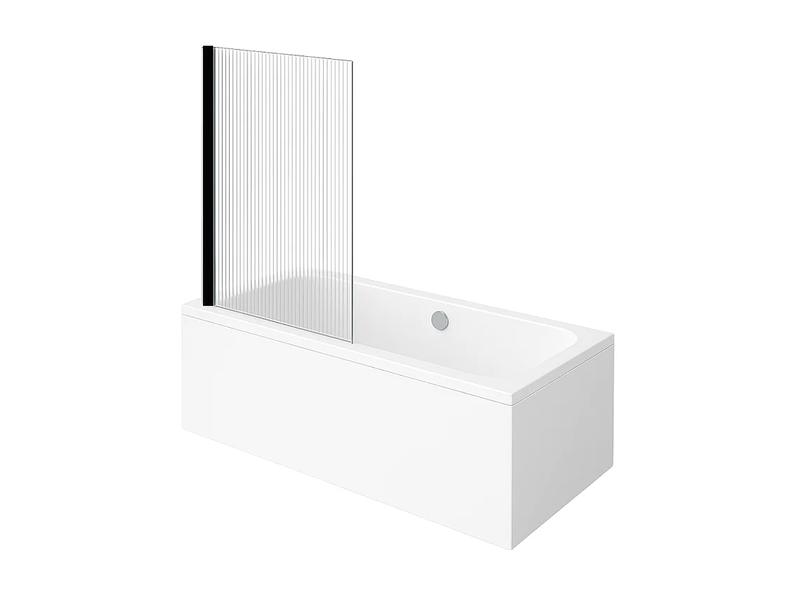 Baignoire droite VILLEROY & BOCH Architectura acrylique 170 x 80 cm  + Pare bain gauche AURYS Raywall Noir mat