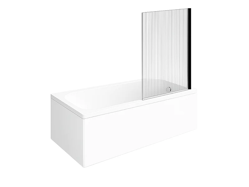 Baignoire droite VILLEROY & BOCH Architectura acrylique 160 x 70 cm  + Pare bain droite AURYS Raywall Noir mat