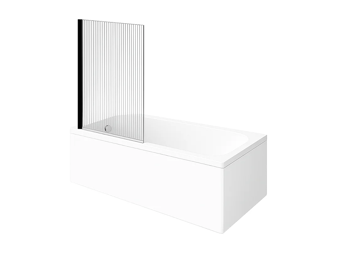 Baignoire droite VILLEROY & BOCH Architectura acrylique 170 x 75 cm  + Pare bain gauche AURYS Raywall Noir mat