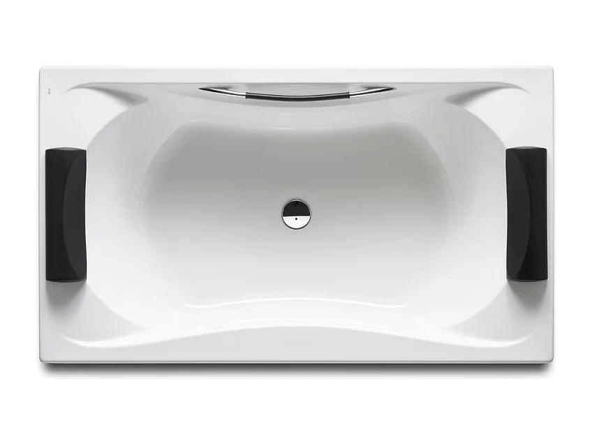 Baignoire droite ROCA Becool 180 x 90 vidage centré acrylique blanc brillant avec 2 dossiers