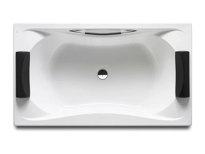 Baignoire droite ROCA Becool 180 x 90 vidage centré acrylique blanc brillant avec 2 dossiers