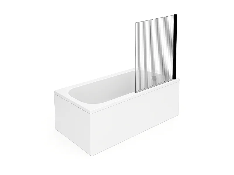 Baignoire droite VILLEROY ET BOCH Oberon quaryl 180 x 80 cm  + Pare bain droite AURYS Raywall Noir mat