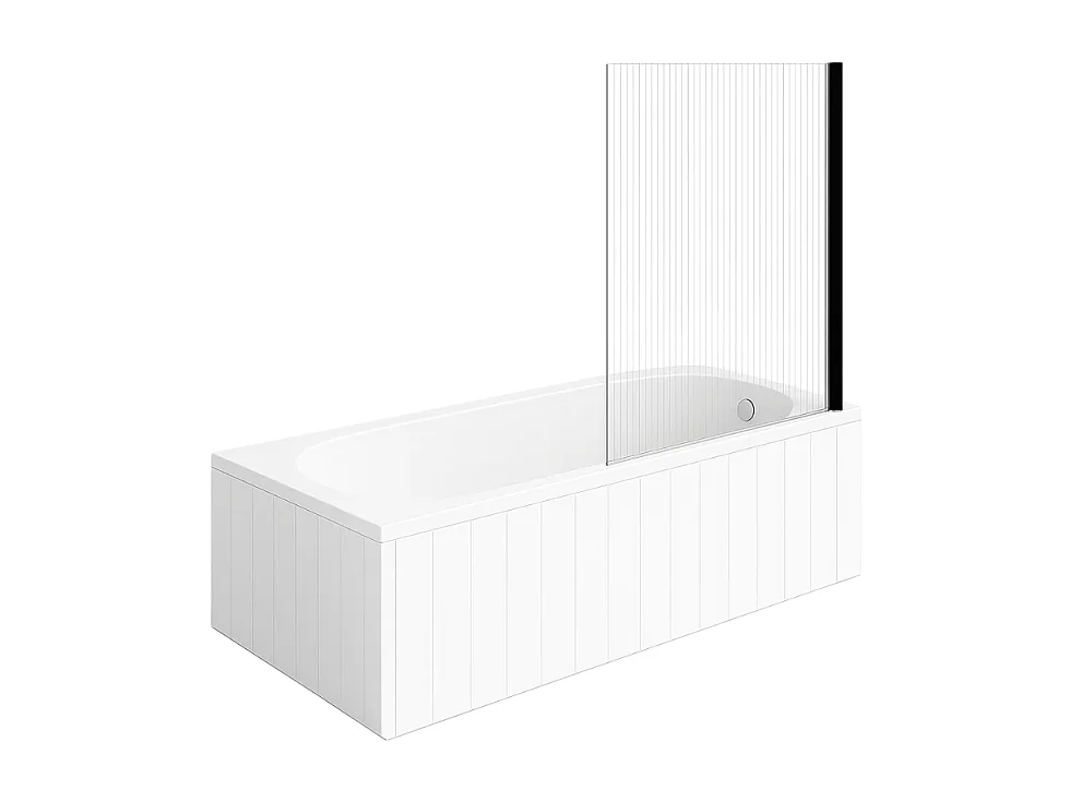 Baignoire droite VILLEROY & BOCH O.Novo 170 x 70 cm Blanc + Pare bain droite AURYS Raywall noir mat