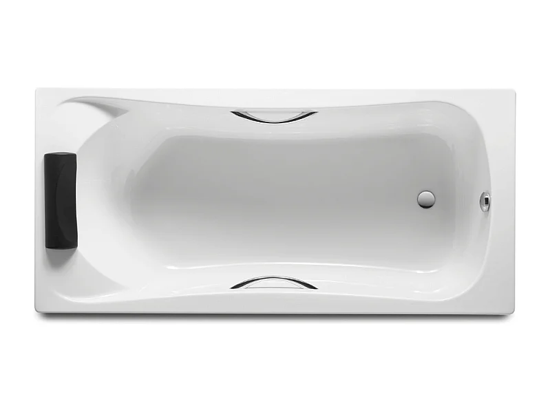 Baignoire droite ROCA Becool 180 x 80 acrylique blanc brillant avec dossier