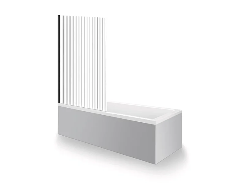 Baignoire droite 180 X 80 DURAVIT Duravit No.1 + Pare bain AURYS Raywall noir mat version gauche