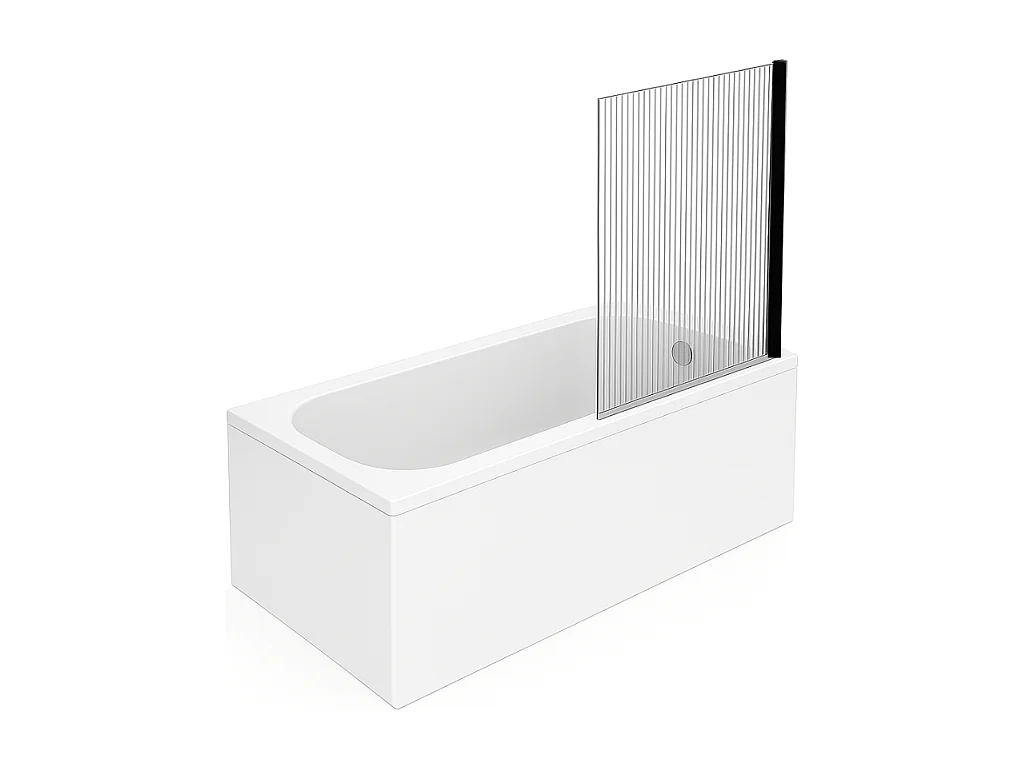 Baignoire droite VILLEROY ET BOCH Oberon quaryl 170 x 70 cm  + Pare bain droite AURYS Raywall Noir mat