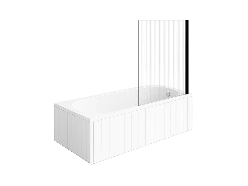 Baignoire droite VILLEROY & BOCH O.novo 170 x 75 cm Blanc + Pare bain droite AURYS Raywall noir mat