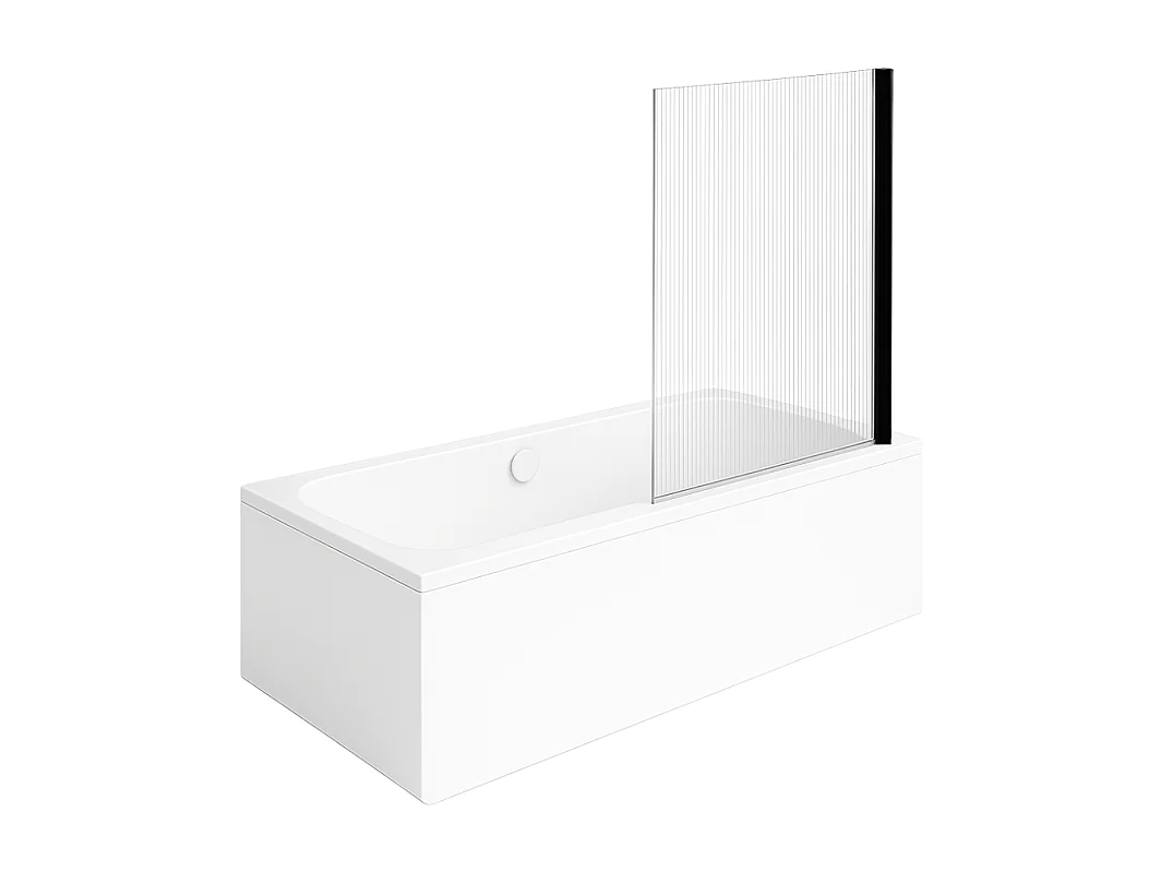 Baignoire droite VILLEROY & BOCH Architectura 170 x 75 cm Blanc + Pare bain droite AURYS Raywall Noir mat