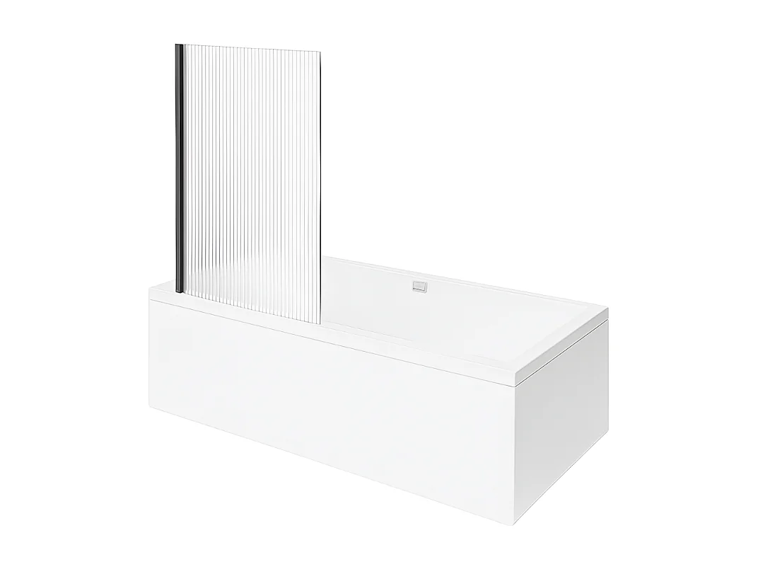 Baignoire droite VILLEROY ET BOCH Collaro 170 x 75cm Blanc mat  vidage et trop plein blanc mat + Pare bain gauche AURYS Raywall