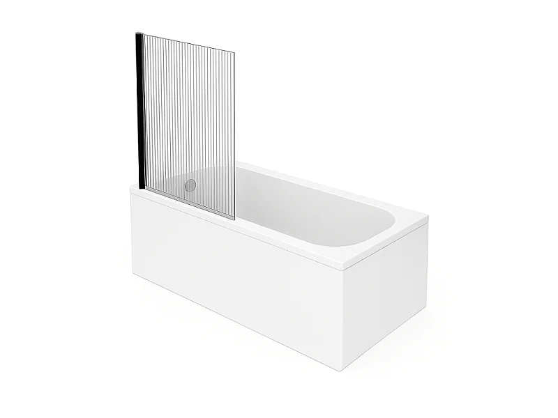 Baignoire droite VILLEROY ET BOCH Oberon quaryl 170 x 70 cm  + Pare bain gauche AURYS Raywall Noir mat