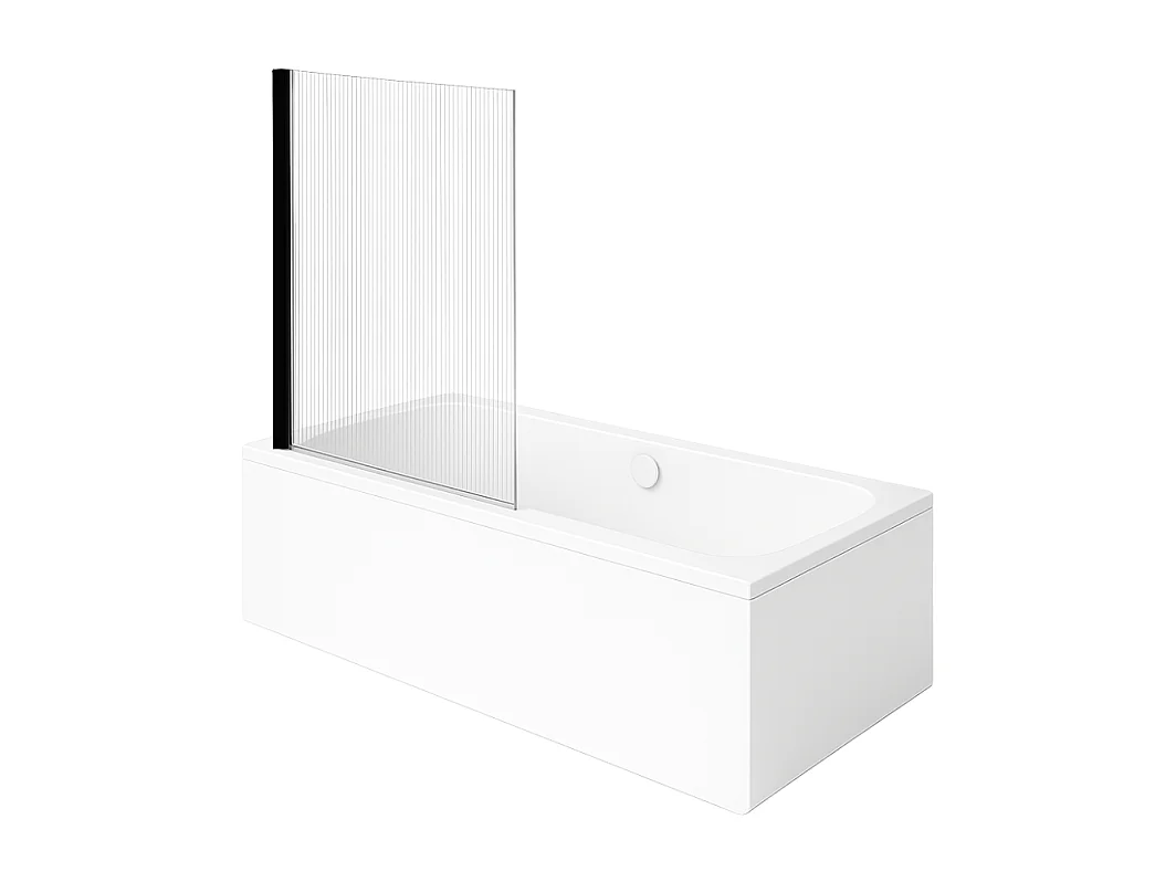 Baignoire droite VILLEROY & BOCH Architectura 170 x 75 cm Blanc + Pare bain gauche AURYS Raywall Noir mat