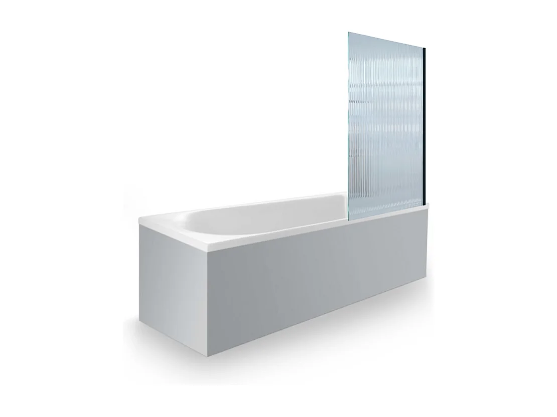 Baignoire droite 170 X 75 DURAVIT D-Neo + Pare bain AURYS Raywall noir mat version droite