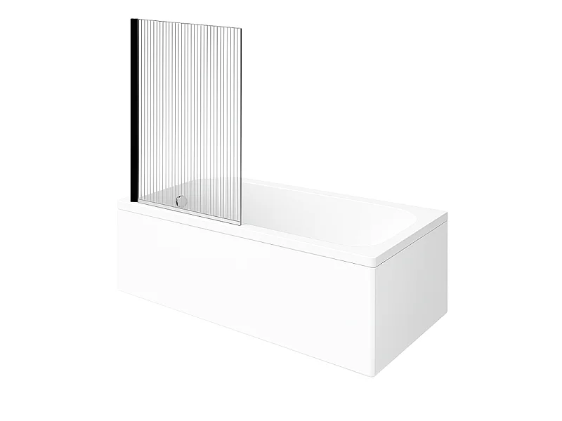 Baignoire droite VILLEROY & BOCH Architectura acrylique 160 x 70 cm  + Pare bain gauche AURYS Raywall Noir mat