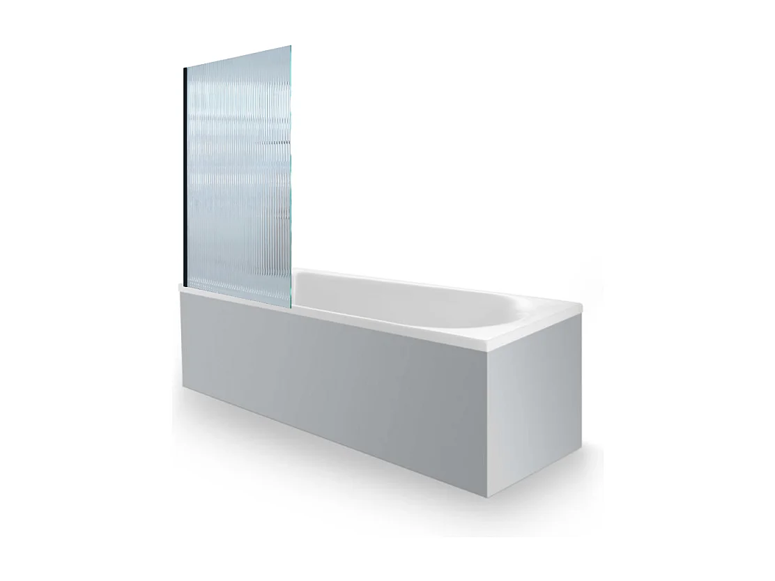 Baignoire droite 170 X 75 DURAVIT D-Neo + Pare bain AURYS Raywall noir mat version gauche