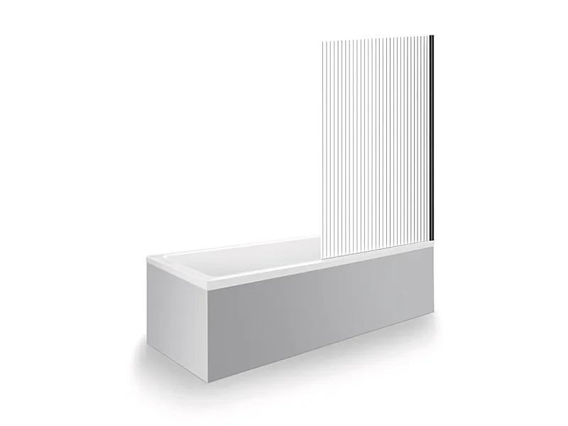 Baignoire droite 180 X 80 DURAVIT Duravit No.1 + Pare bain AURYS Raywall noir mat version droite