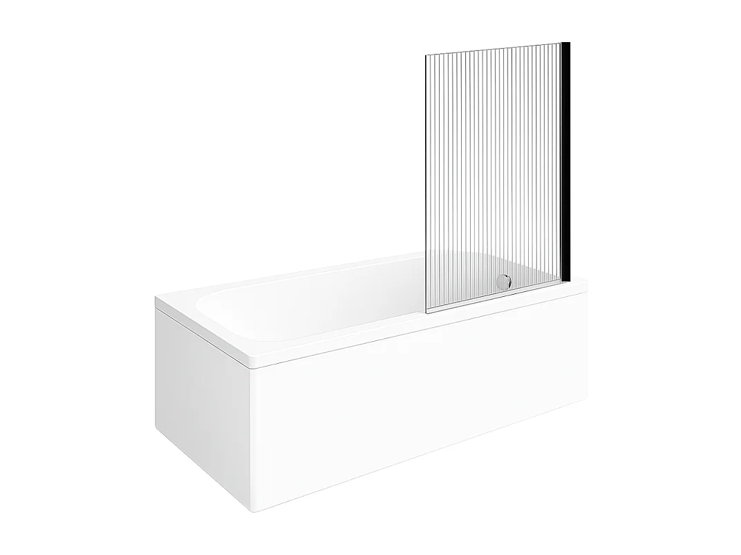 Baignoire droite VILLEROY & BOCH Architectura acrylique 140 x 70 cm  + Pare bain droite AURYS Raywall Noir mat