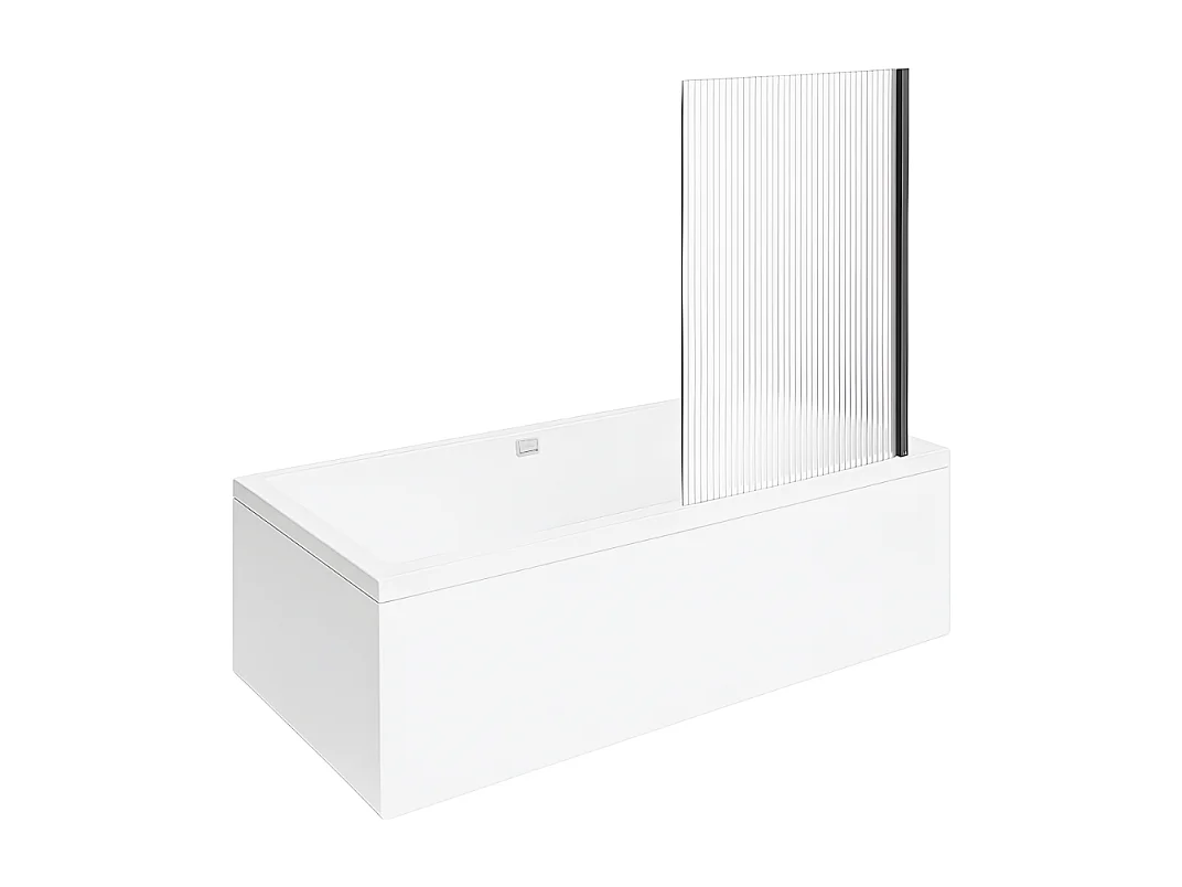 Baignoire droite VILLEROY ET BOCH Collaro 170 x 75cm Blanc mat  vidage et trop plein blanc mat + Pare bain droite AURYS Raywall