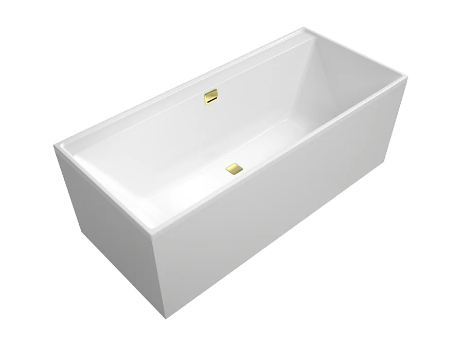 Baignoire droite 170 x 75 VILLEROY & BOCH Collaro acrylique Blanc avec vidage et trop-plein Gold