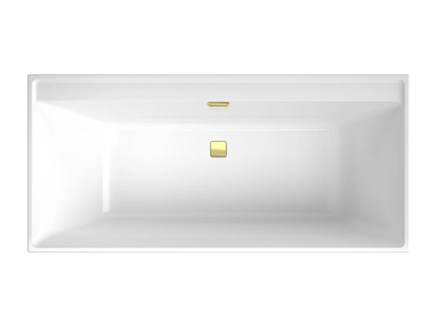 Baignoire droite 170 x 75 VILLEROY & BOCH Collaro acrylique Blanc avec vidage et trop-plein Gold
