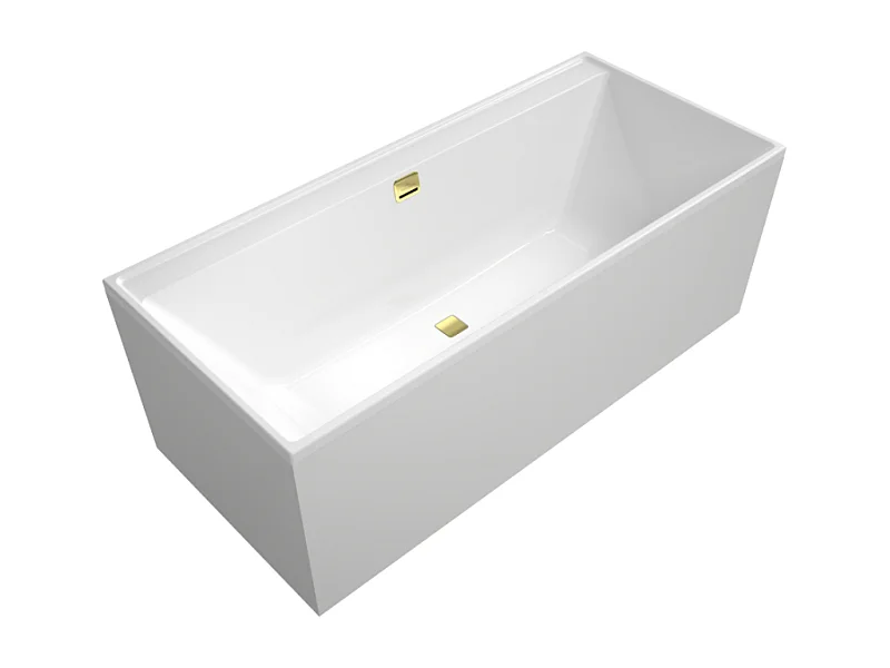 Baignoire droite 170 x 75 VILLEROY & BOCH Collaro acrylique Blanc avec vidage et trop-plein Gold
