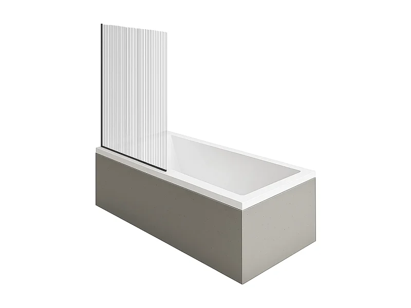 Baignoire droite 170 X 75 DURAVIT Starck + Pare bain AURYS Raywall noir mat version gauche