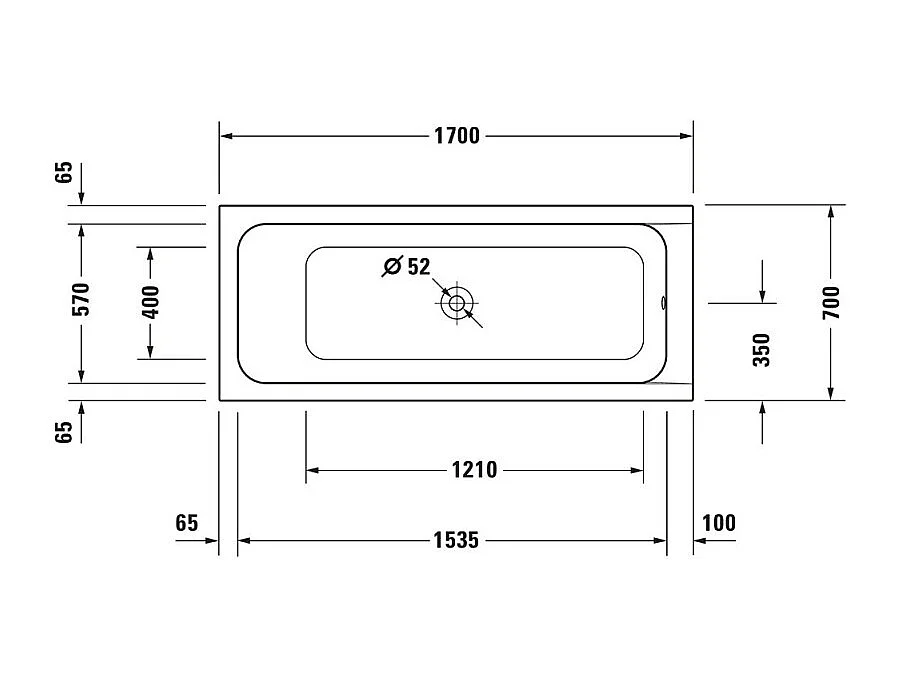 Baignoire droite 170 X 70 DURAVIT D-Code bonde au centre + Pare bain AURYS Raywall noir mat version gauche