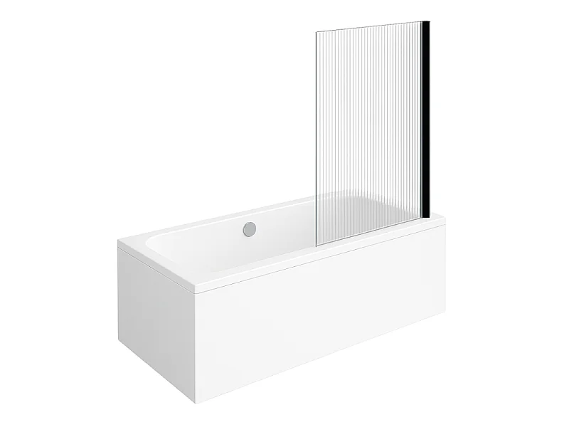 Baignoire droite VILLEROY & BOCH Architectura acrylique 170 x 80 cm  + Pare bain droite AURYS Raywall Noir mat