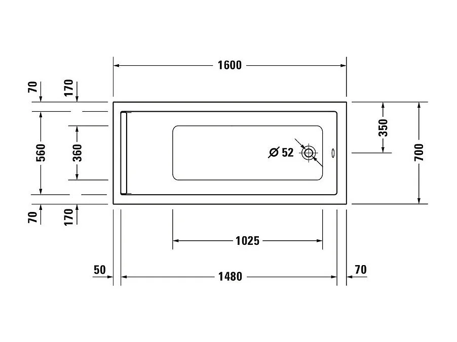 Baignoire droite 160 X 70 DURAVIT Starck + Pare bain AURYS Raywall noir mat version droite