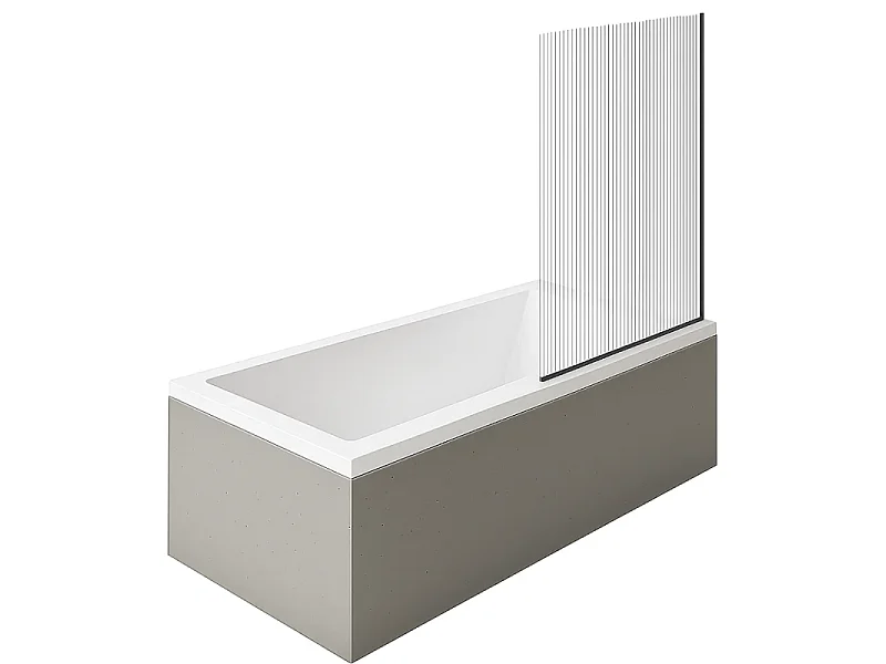 Baignoire droite 160 X 70 DURAVIT Starck + Pare bain AURYS Raywall noir mat version droite