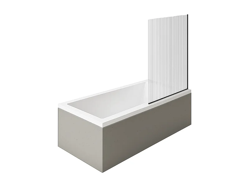 Baignoire droite 160 X 70 DURAVIT Starck + Pare bain AURYS Raywall noir mat version droite