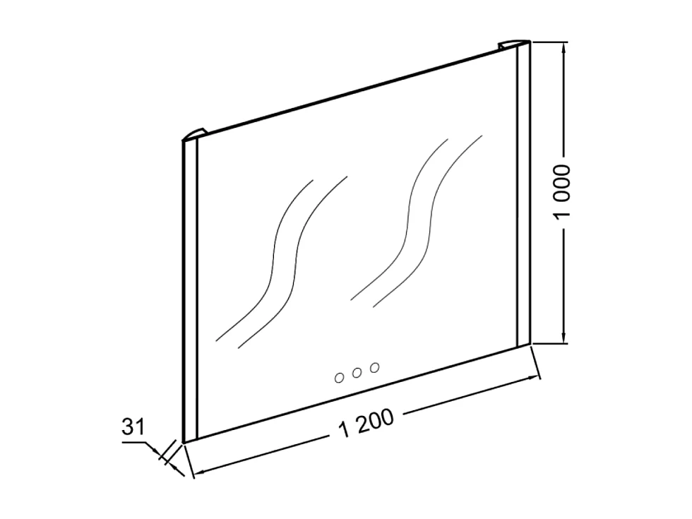 Miroir 3 trous JACOB DELAFON pour mitigeurs Grands Boulevards 120 cm