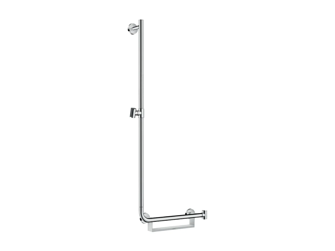 Barre de douche PMR HANSGROHE Unica 110 cm avec poignée à droite chromé