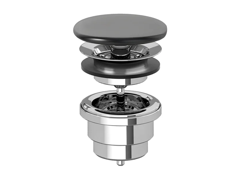 Bonde lavabo à écoulement libre Noir mat CeramicPlus