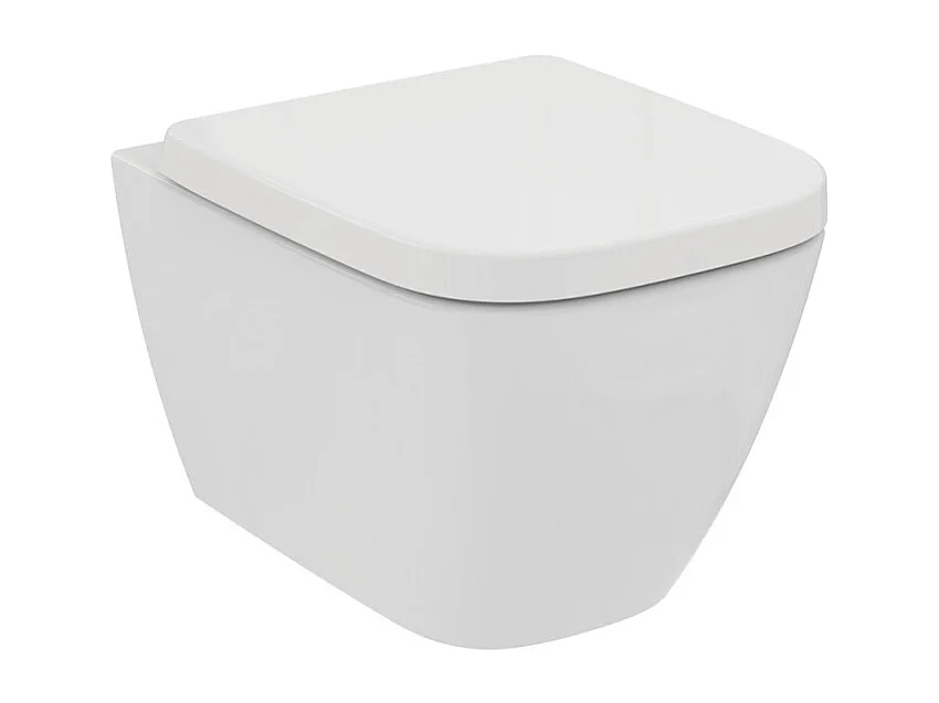 WC suspendu compact sans bride IDEAL STANDARD I.Life S RimLS+ avec abattant frein de chute