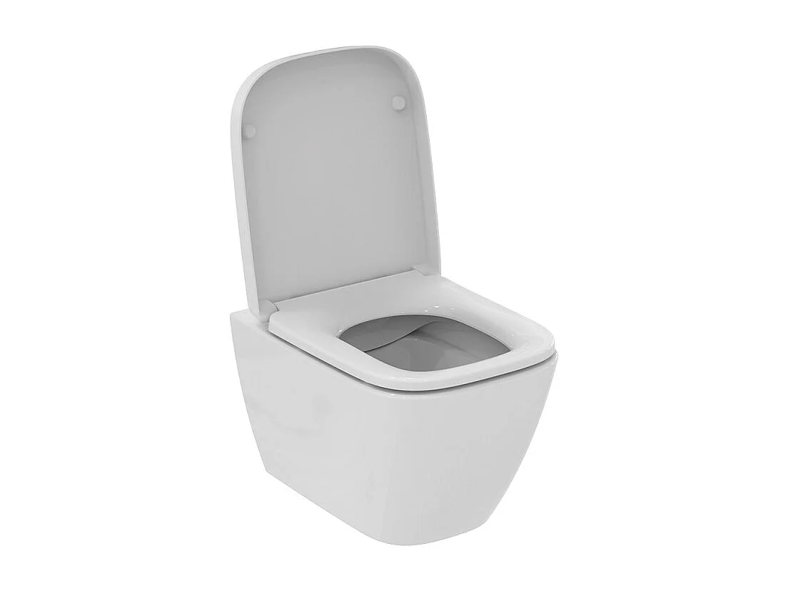 WC suspendu compact sans bride IDEAL STANDARD I.Life S RimLS+ avec abattant frein de chute