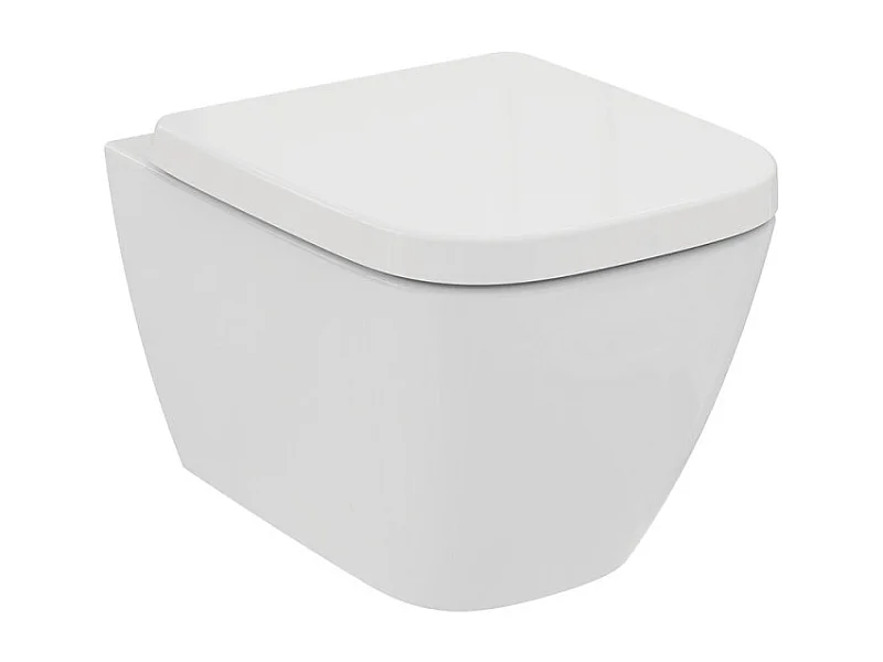 WC suspendu compact sans bride IDEAL STANDARD I.Life S RimLS+ avec abattant frein de chute