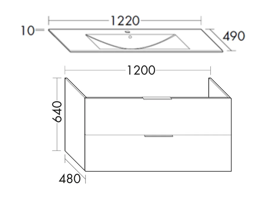 Meuble vasque 120 cm BURGBAD Olena chêne clair + miroir