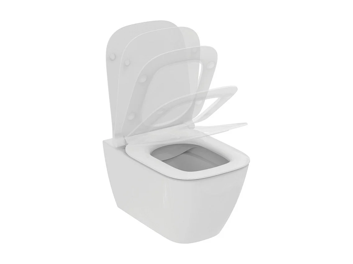 WC suspendu sans bride IDEAL STANDARD I.Life B RimLS+ avec abattant frein de chute