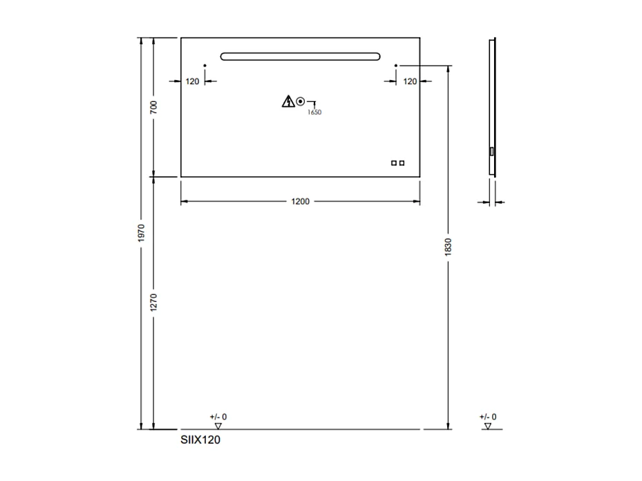 Meuble vasque 120 cm BURGBAD Olena en décalé chêne clair + miroir