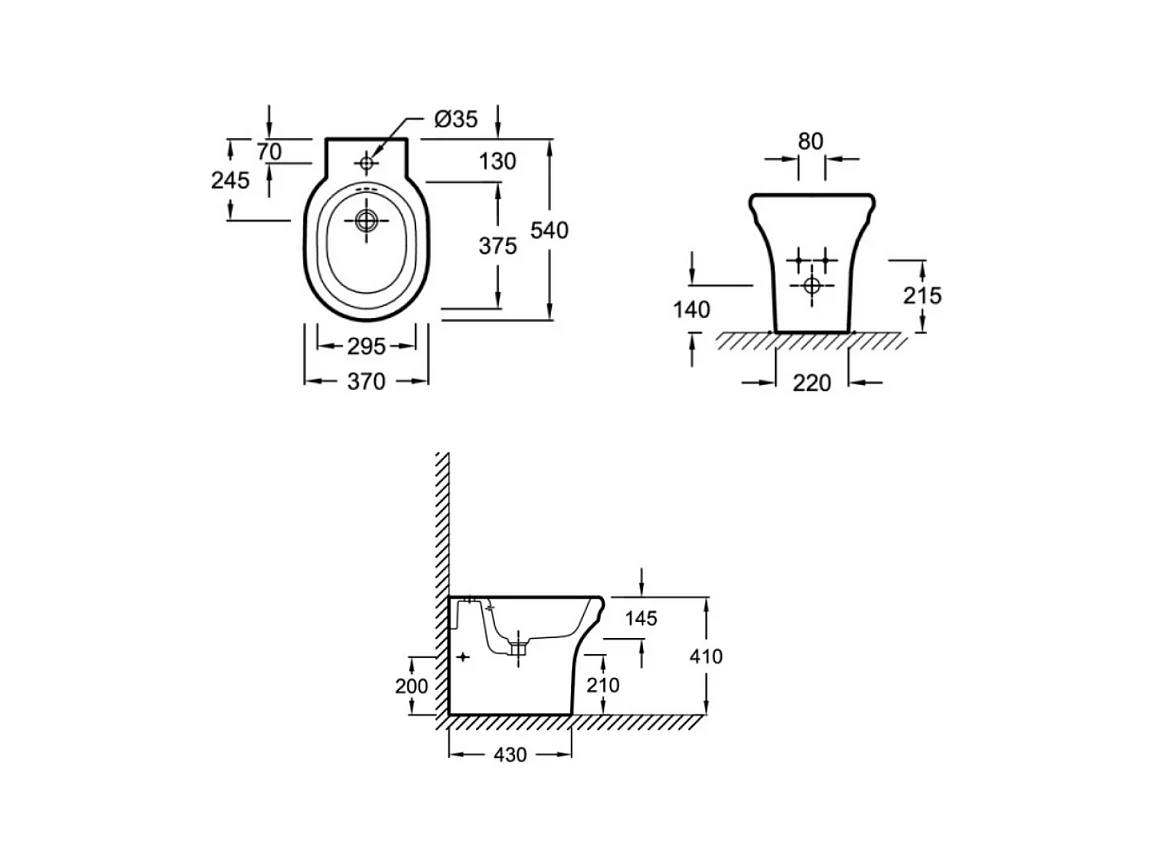 Bidet à poser au sol JACOB DELAFON Cléo 1889 blanc