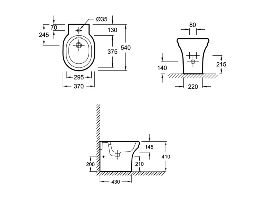 Bidet à poser au sol JACOB DELAFON Cléo 1889 blanc