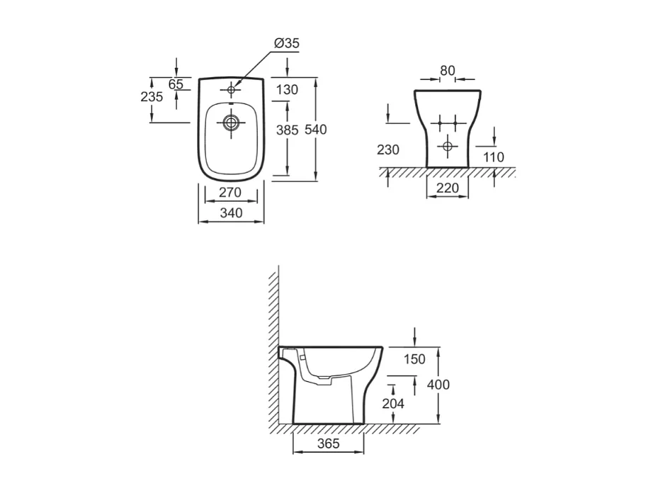 Bidet à poser JACOB DELAFON Struktura céramique