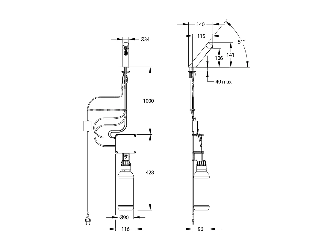 Distributeur de savon infrarouge 1L PRESTO Linea or brossé