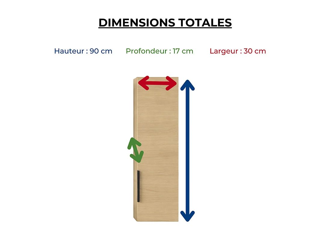 Colonne de salle de bain BURGBAD Olena chêne clair faible profondeur