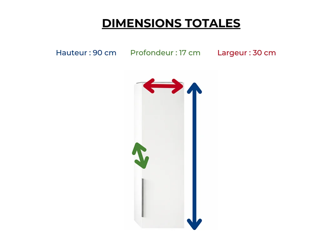 Colonne de salle de bain BURGBAD Olena blanc brillant faible profondeur