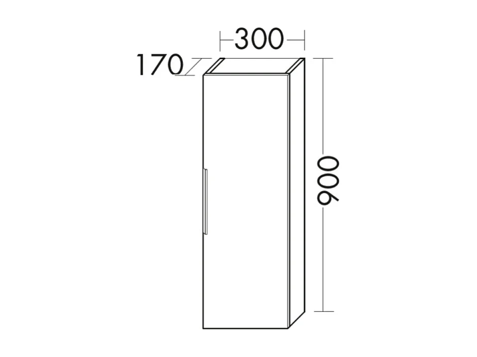 Colonne de salle de bain BURGBAD Olena blanc brillant faible profondeur
