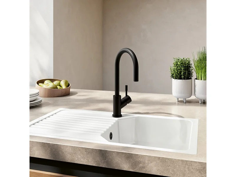 Robinet cuisine VILLEROY ET BOCH Umbrella flex noir mat