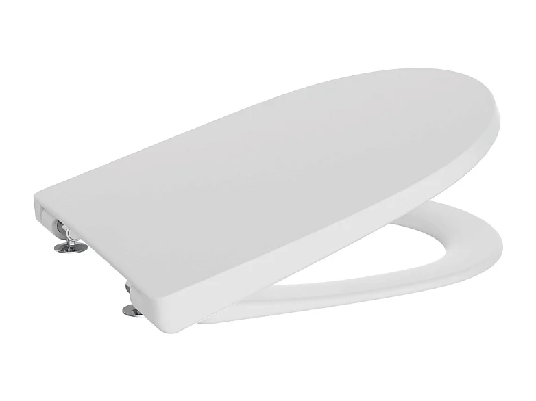 Abattant WC frein de chute compact déclipsable rond ROCA Ona blanc mat